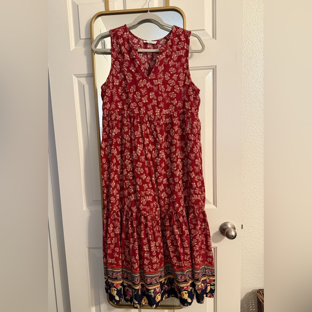 Beachlunchlounge Red and White Floral Dress